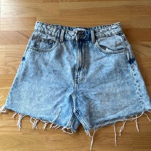 Zara dad frayed denim shorts